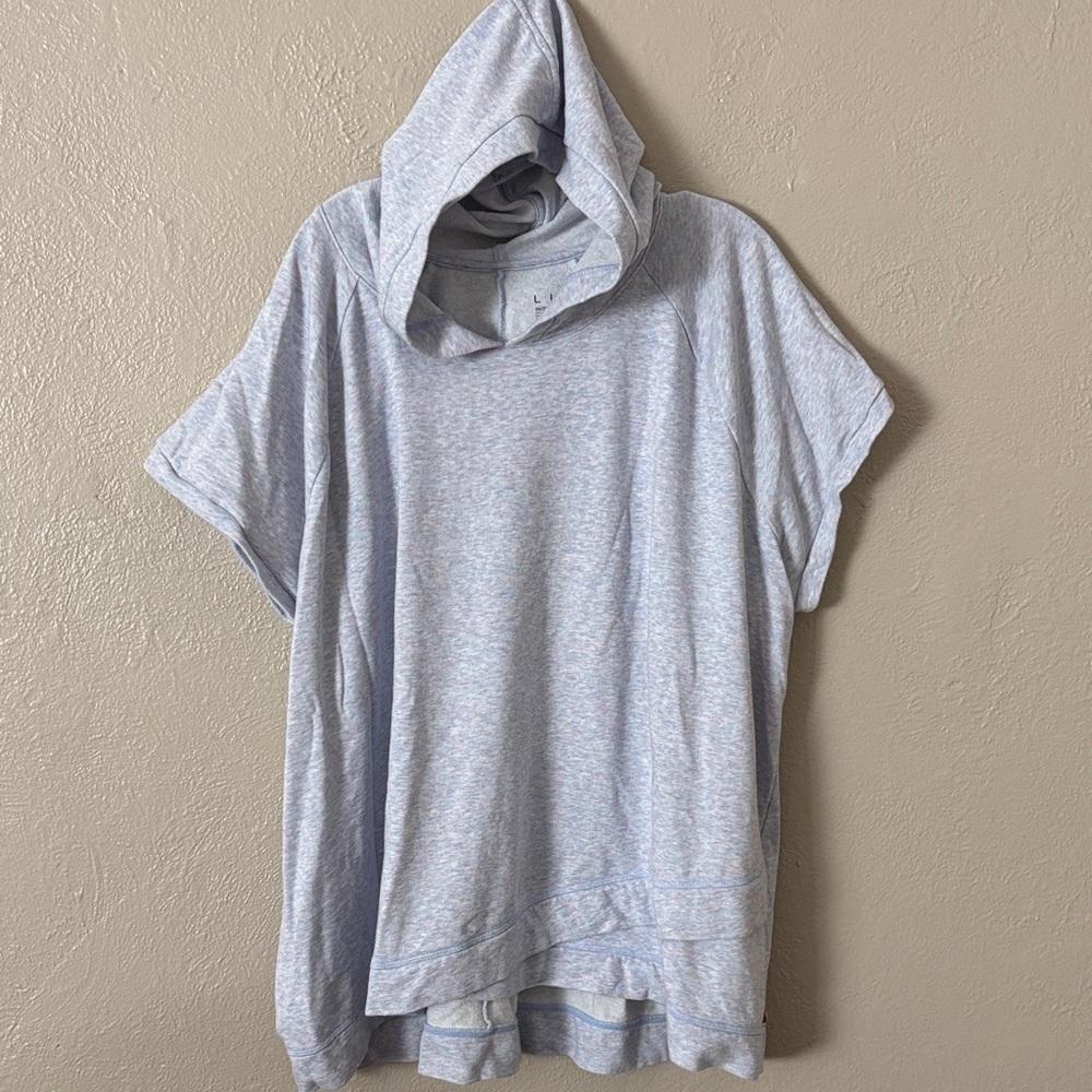 Livi Active Lane Bryant Plus Active Hooded Pullover Short Sleeve Top, 26/28 4X